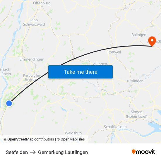 Seefelden to Gemarkung Lautlingen map