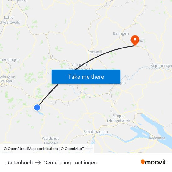 Raitenbuch to Gemarkung Lautlingen map