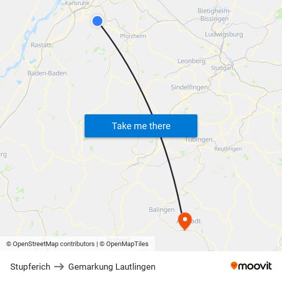 Stupferich to Gemarkung Lautlingen map