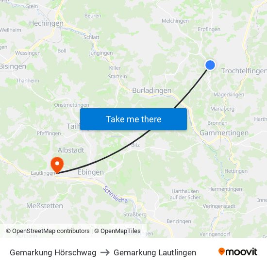 Gemarkung Hörschwag to Gemarkung Lautlingen map