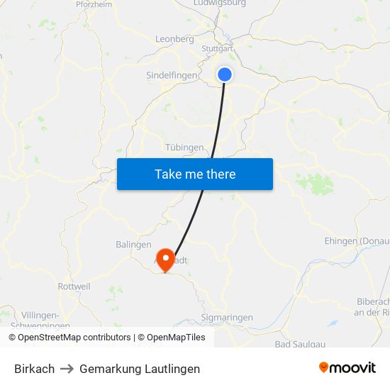 Birkach to Gemarkung Lautlingen map