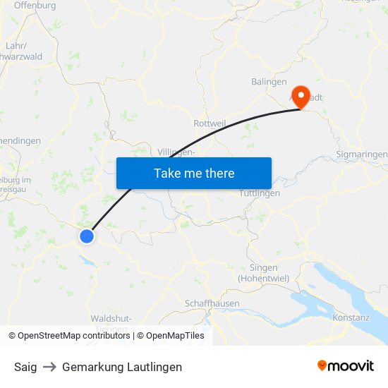 Saig to Gemarkung Lautlingen map