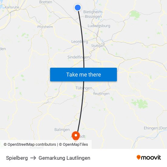 Spielberg to Gemarkung Lautlingen map