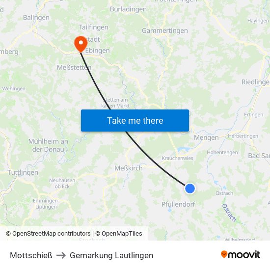 Mottschieß to Gemarkung Lautlingen map