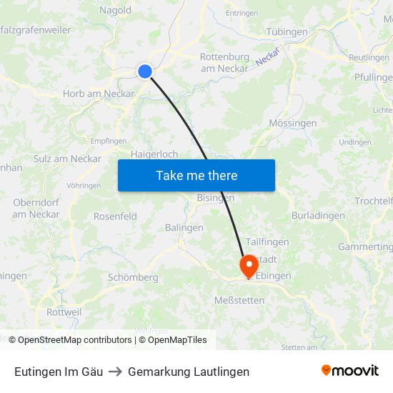 Eutingen Im Gäu to Gemarkung Lautlingen map