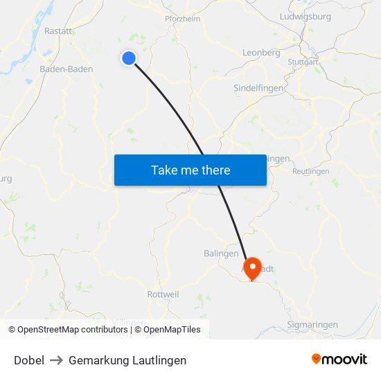 Dobel to Gemarkung Lautlingen map