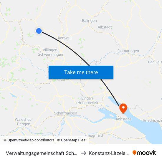 Verwaltungsgemeinschaft Schramberg to Konstanz-Litzelstetten map