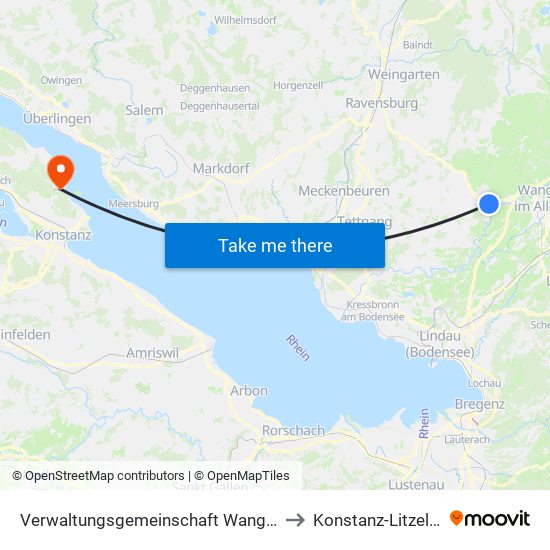 Verwaltungsgemeinschaft Wangen Im Allgäu to Konstanz-Litzelstetten map