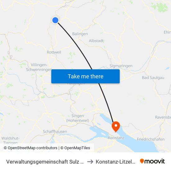 Verwaltungsgemeinschaft Sulz am Neckar to Konstanz-Litzelstetten map