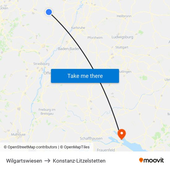 Wilgartswiesen to Konstanz-Litzelstetten map