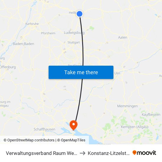 Verwaltungsverband Raum Weinsberg to Konstanz-Litzelstetten map