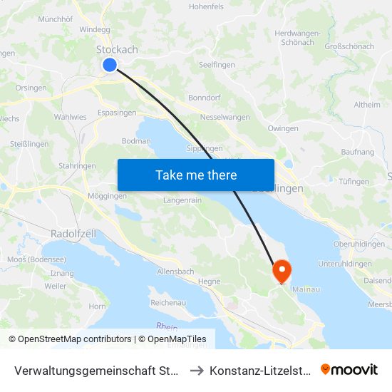 Verwaltungsgemeinschaft Stockach to Konstanz-Litzelstetten map