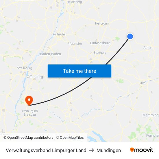 Verwaltungsverband Limpurger Land to Mundingen map
