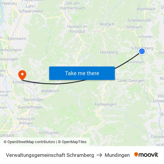 Verwaltungsgemeinschaft Schramberg to Mundingen map