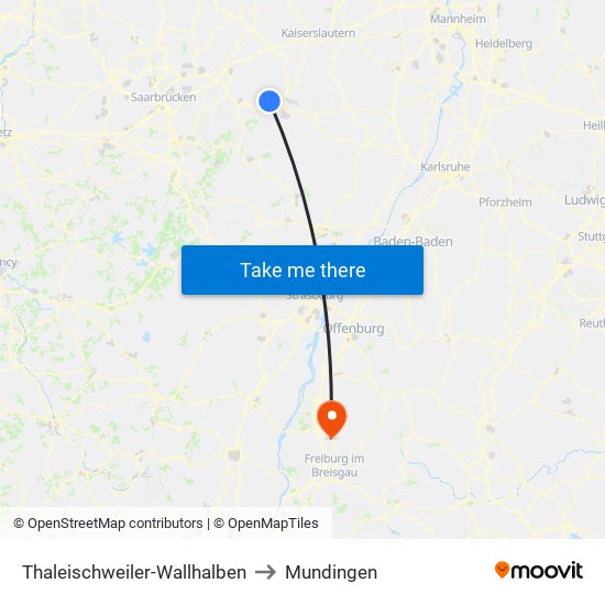 Thaleischweiler-Wallhalben to Mundingen map