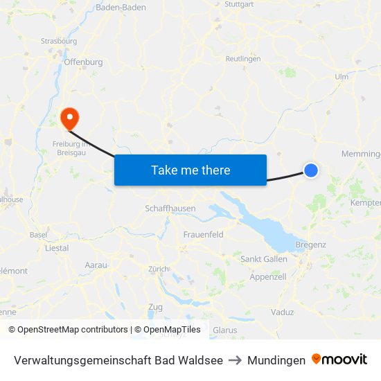 Verwaltungsgemeinschaft Bad Waldsee to Mundingen map