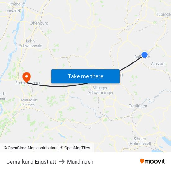 Gemarkung Engstlatt to Mundingen map