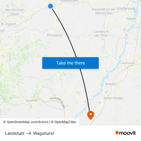 Landstuhl to Wagshurst map
