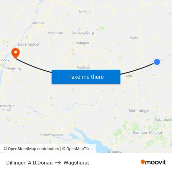 Dillingen A.D.Donau to Wagshurst map