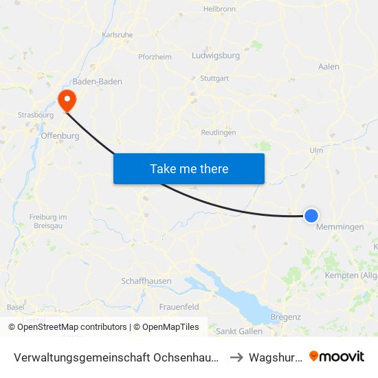 Verwaltungsgemeinschaft Ochsenhausen to Wagshurst map