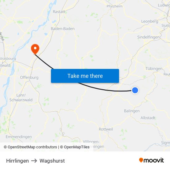 Hirrlingen to Wagshurst map