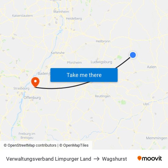 Verwaltungsverband Limpurger Land to Wagshurst map