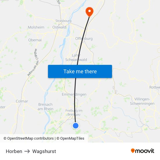 Horben to Wagshurst map
