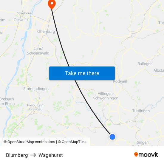 Blumberg to Wagshurst map