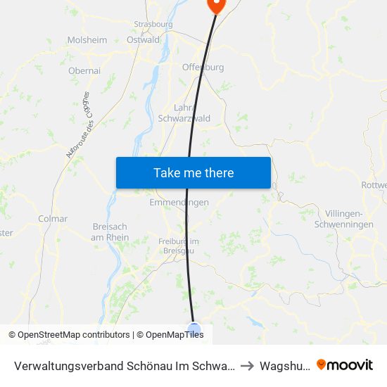 Verwaltungsverband Schönau Im Schwarzwald to Wagshurst map