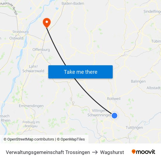 Verwaltungsgemeinschaft Trossingen to Wagshurst map