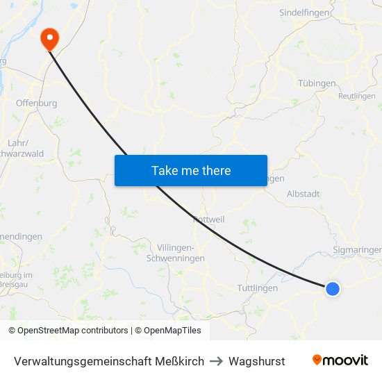 Verwaltungsgemeinschaft Meßkirch to Wagshurst map