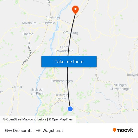 Gvv Dreisamtal to Wagshurst map