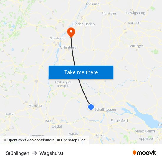 Stühlingen to Wagshurst map