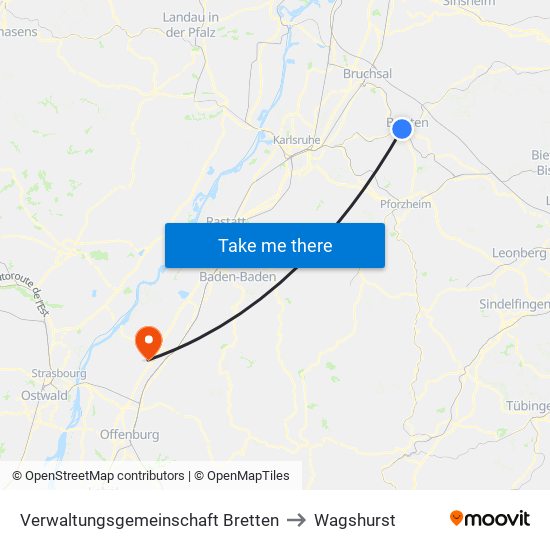 Verwaltungsgemeinschaft Bretten to Wagshurst map