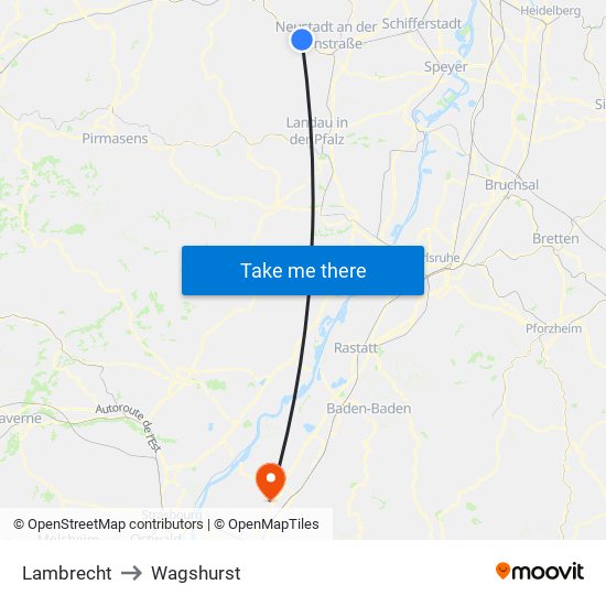 Lambrecht to Wagshurst map