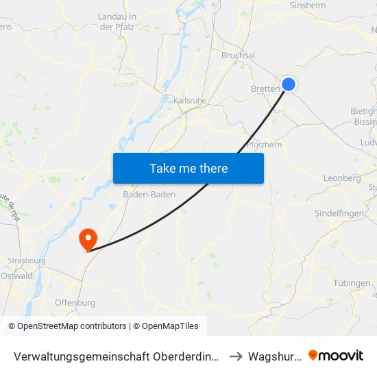 Verwaltungsgemeinschaft Oberderdingen to Wagshurst map