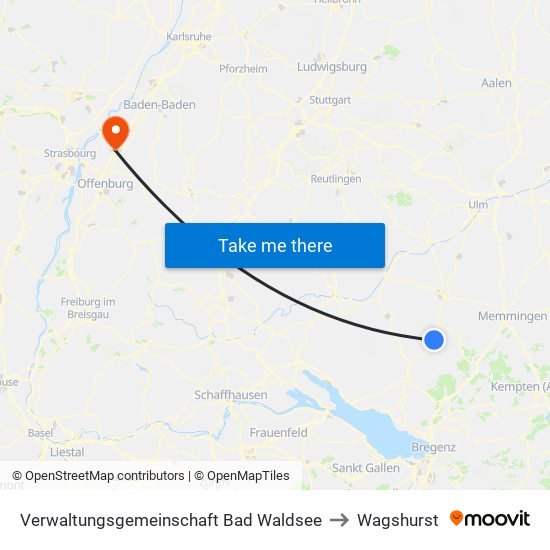 Verwaltungsgemeinschaft Bad Waldsee to Wagshurst map