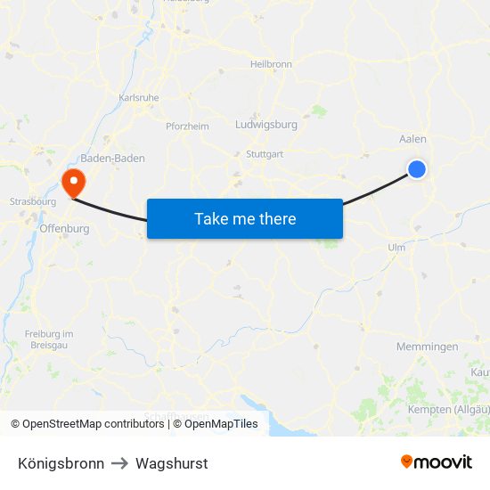 Königsbronn to Wagshurst map