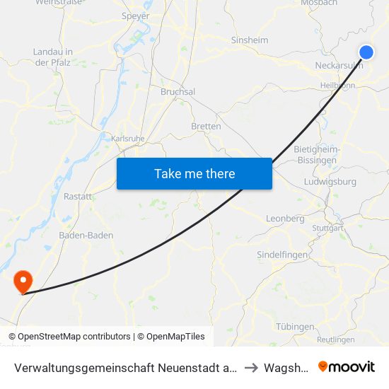 Verwaltungsgemeinschaft Neuenstadt am Kocher to Wagshurst map