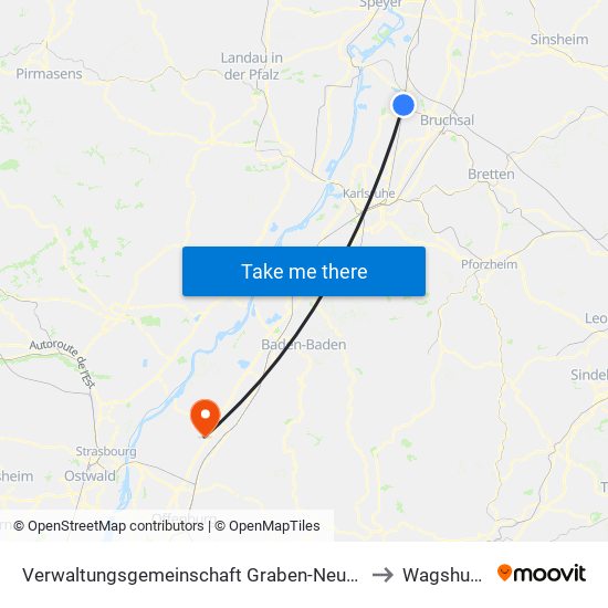 Verwaltungsgemeinschaft Graben-Neudorf to Wagshurst map