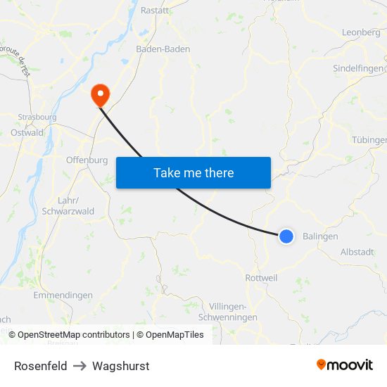 Rosenfeld to Wagshurst map
