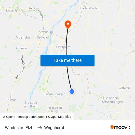 Winden Im Elztal to Wagshurst map