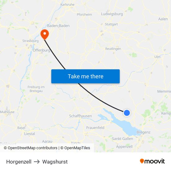 Horgenzell to Wagshurst map