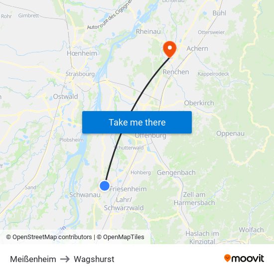 Meißenheim to Wagshurst map