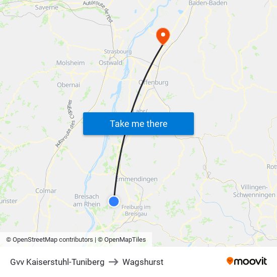 Gvv Kaiserstuhl-Tuniberg to Wagshurst map