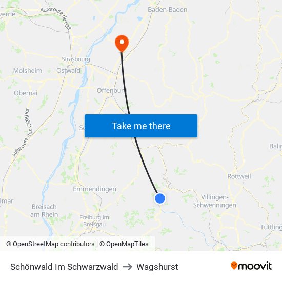 Schönwald Im Schwarzwald to Wagshurst map