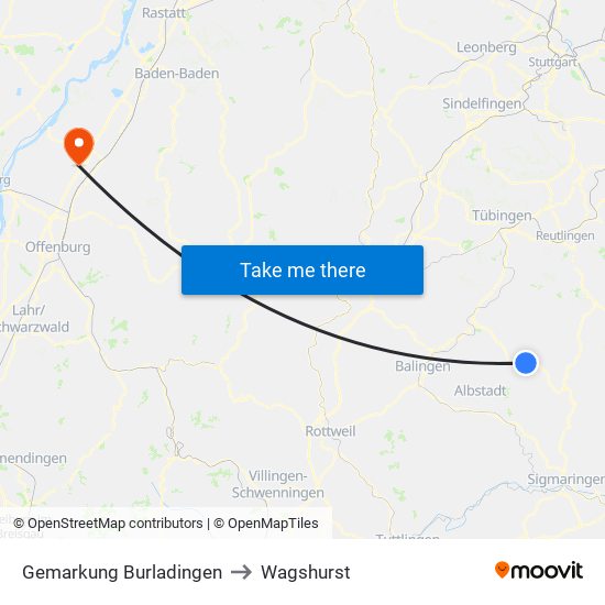 Gemarkung Burladingen to Wagshurst map