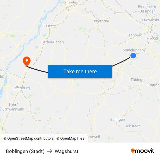 Böblingen (Stadt) to Wagshurst map