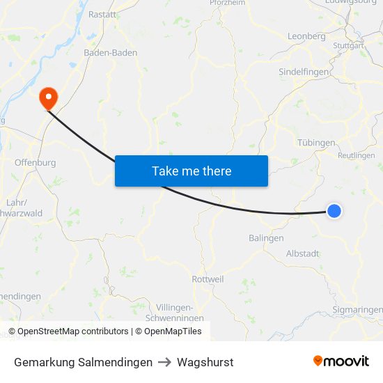 Gemarkung Salmendingen to Wagshurst map