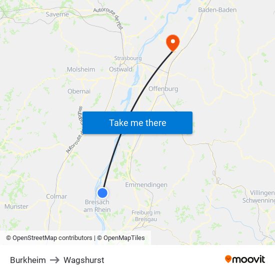 Burkheim to Wagshurst map